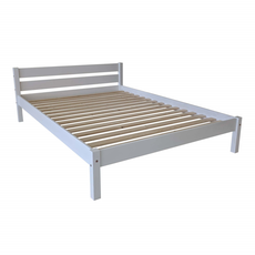 Double Bed Sally, Transilvan, Solid Wood, Model 3/1, 140x200 cm, White