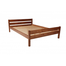 Double Bed Sally, Transilvan, Solid Wood, Model 3/2, 140x200 cm, Walnut