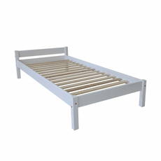 Single Bed Sally, Transilvan, Solid Wood, Model 2/1, 90x200 cm, White