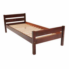 Single Bed Sally, Transilvan, Solid Wood, Model 3/2, 90x200 cm, Cherry