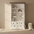Biblioteca Monaco Collection, Transilvan, 4 Rafturi, 5 Sertare, MDF si Lemn Masiv, 111x40x191 cm, Alb si Lemn Tei