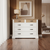 Comoda Milano Collection, Transilvan, 5 Sertare, MDF si Lemn Masiv, 118x42x90 cm, Alb si Stejar Natur