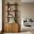 Etajera Siena Collection, Transilvan, 3 Niveluri, cu Cabinet, Stil Minimalist, Lemn Masiv Stejar, 120x30x200 cm, Stejar Natur