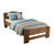 Single Bed Dumbo, Transilvan, Solid Wood, Model 3/1, 90x200 cm, Walnut