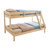 Bunk Bed Sandra, Transilvan, Solid Wood, 3 People, 80/120x200 cm, Natural Wood