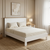 Pat matrimonial, Milano Collection, Transilvan, MDF si Lemn Masiv, 160x200 cm, Alb si Stejar Natur