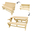 Transformable Bench into Picnic Table Montana, 2 in 1, Transilvan, Solid Wood, 4 People, 134x137x72 cm, Natural Wood