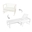 Transformable Bench into Sun Bed, Solana Pro, 2 in 1, Table Included, Transilvan, Solid Wood, 100x65x79 cm and 200x65x40 cm, White