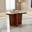 Masuta Laterala Rotunda, Savannah Collection, Textura Fibra Lemn, Transilvan, Lemn Masiv Stejar, 55x36x55 cm, Stejar Natur