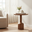 Masuta Laterala Rotunda, Madison Collection, Transilvan, Lemn Masiv Stejar, 54x54x56 cm, Stejar Brule