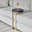 Masuta Laterala Rotunda, New York Collection, Transilvan, Lemn Masiv Stejar, 2 Picioare Metalice, 30x30x54 cm, Negru si Auriu