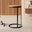 Masuta Laterala Rotunda, New York Collection, Transilvan, Lemn Masiv Stejar, 2 Picioare Metalice, 30x30x54 cm, Stejar Natur si Negru