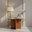 Masuta Laterala Rotunda, Savannah Collection, Textura Fibra Lemn, Transilvan, Lemn Masiv Stejar, 55x36x60 cm, Stejar Natur
