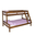 Bunk Bed Sandra, Transilvan, Solid Wood, 3 People, 90/140x200 cm, Cherry