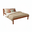 Double Bed Sally, Transilvan, Solid Wood, Model 3/1, 140x200 cm, Natural Wood