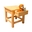 Kids' Chair Minnie, Transilvan, with Drawer, Solid Wood, 28x30x28 cm, BabyBlue