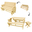 Set Banca Transformabila in Masa Picnic si 2 Scaune Pliante Montana, 2 in 1, Transilvan, Lemn Masiv, 4+2 Persoane, 134x137x72 cm, Alb